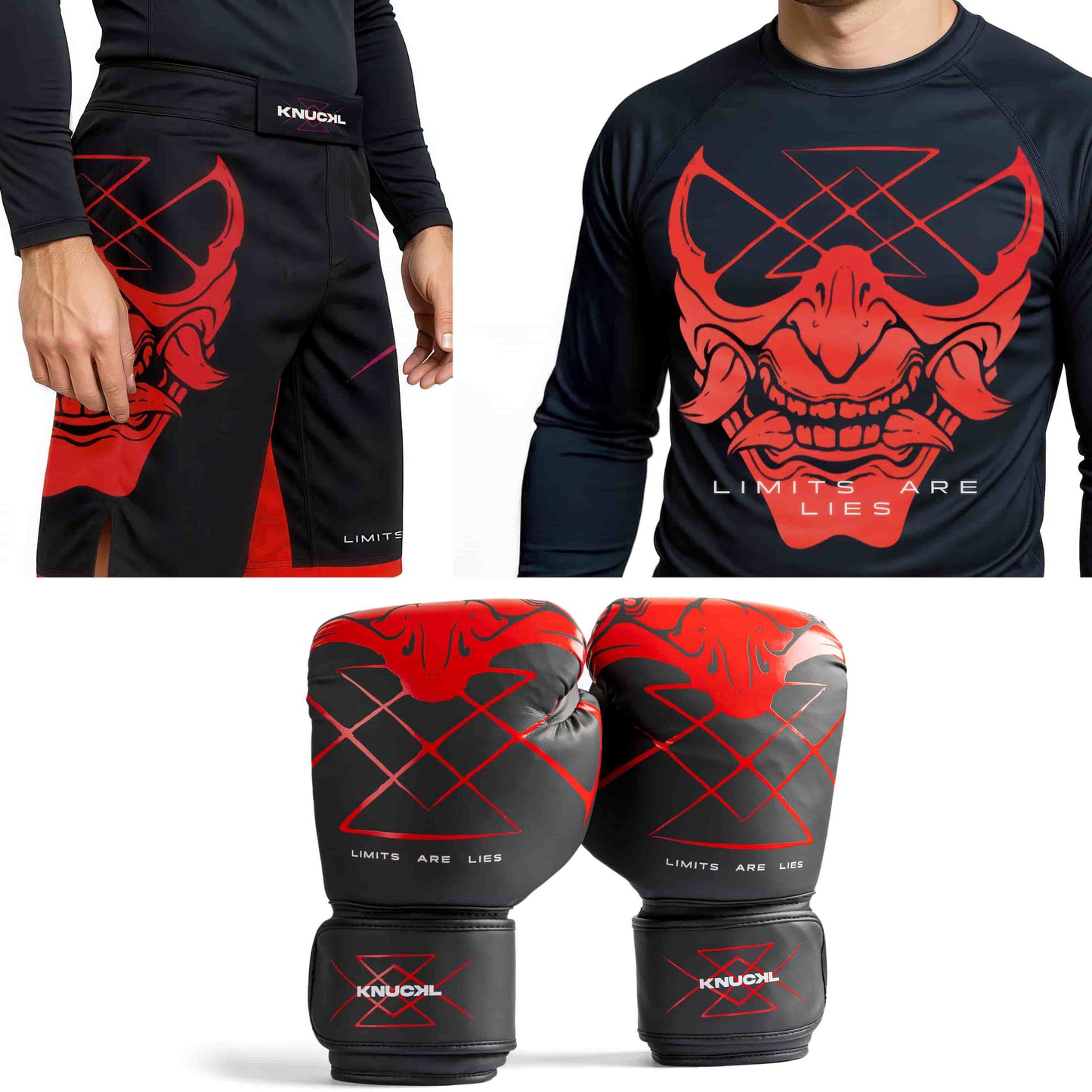 Inferno Training Kit | Gloves, Rash Guard & MMA Shorts by Knuckl