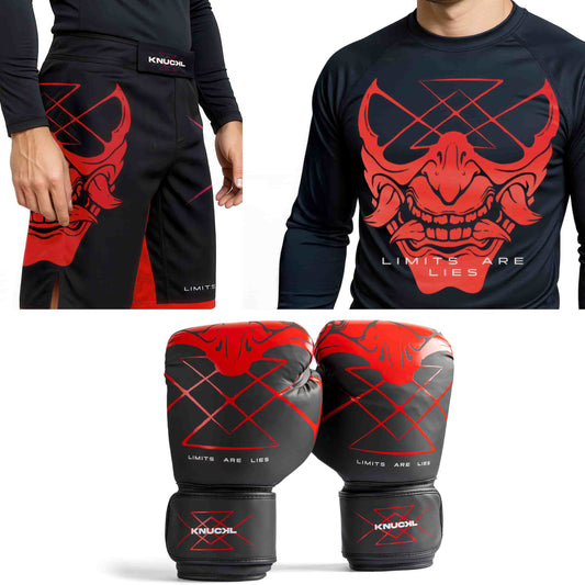 Inferno Training Kit | Gloves, Rash Guard & MMA Shorts by Knuckl