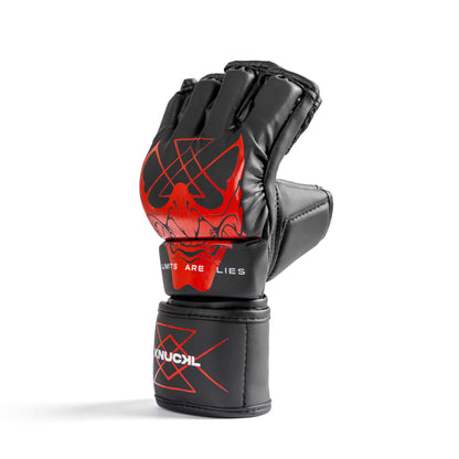 Open palm Knuckl MMA glove side view with velcro strap